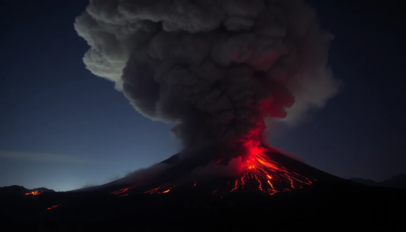 Realistic volcanic eruption